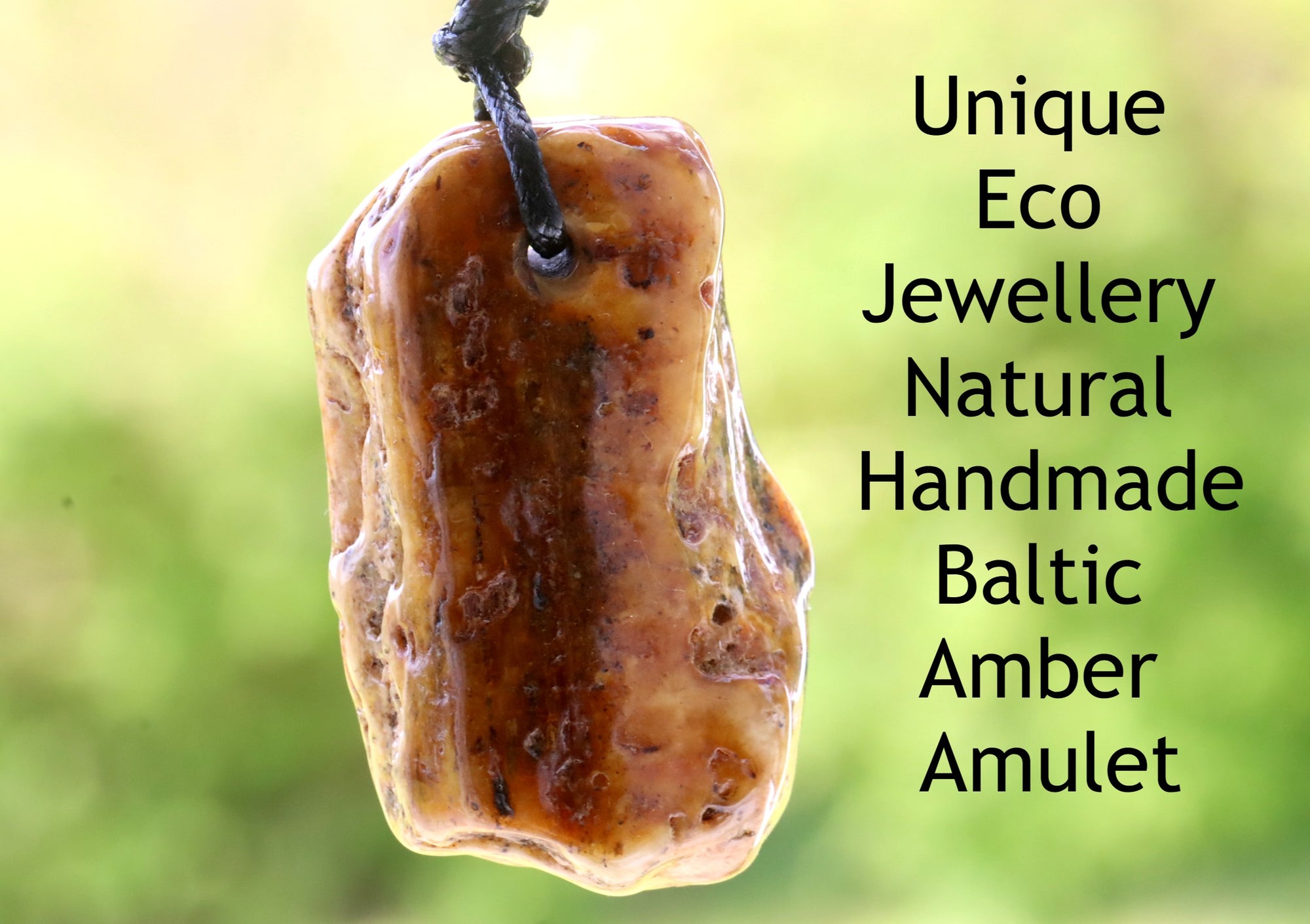 Unique Eco Jewellery Natural Handmade Baltic Amber Amulet