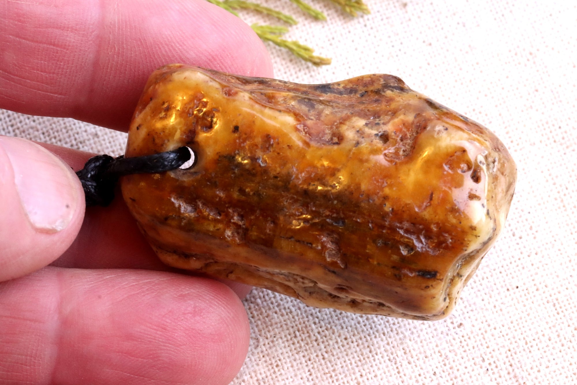 Unique Eco Jewellery Natural Handmade Baltic Amber Amulet