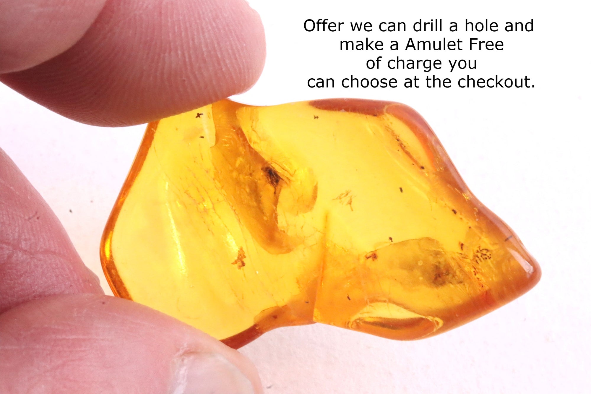 Amber Gem With Insect Inclusion