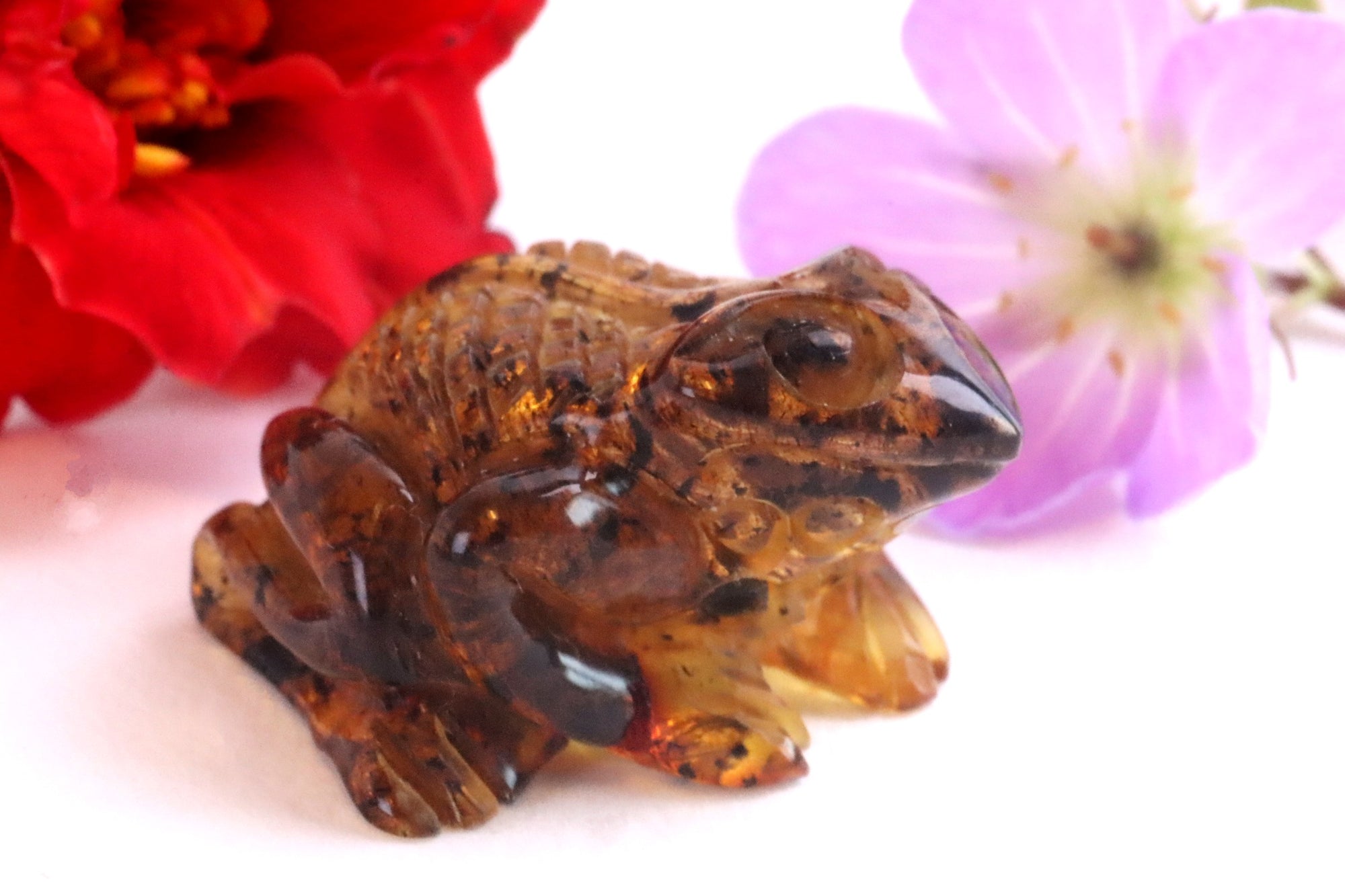 Frog Amber Figurine