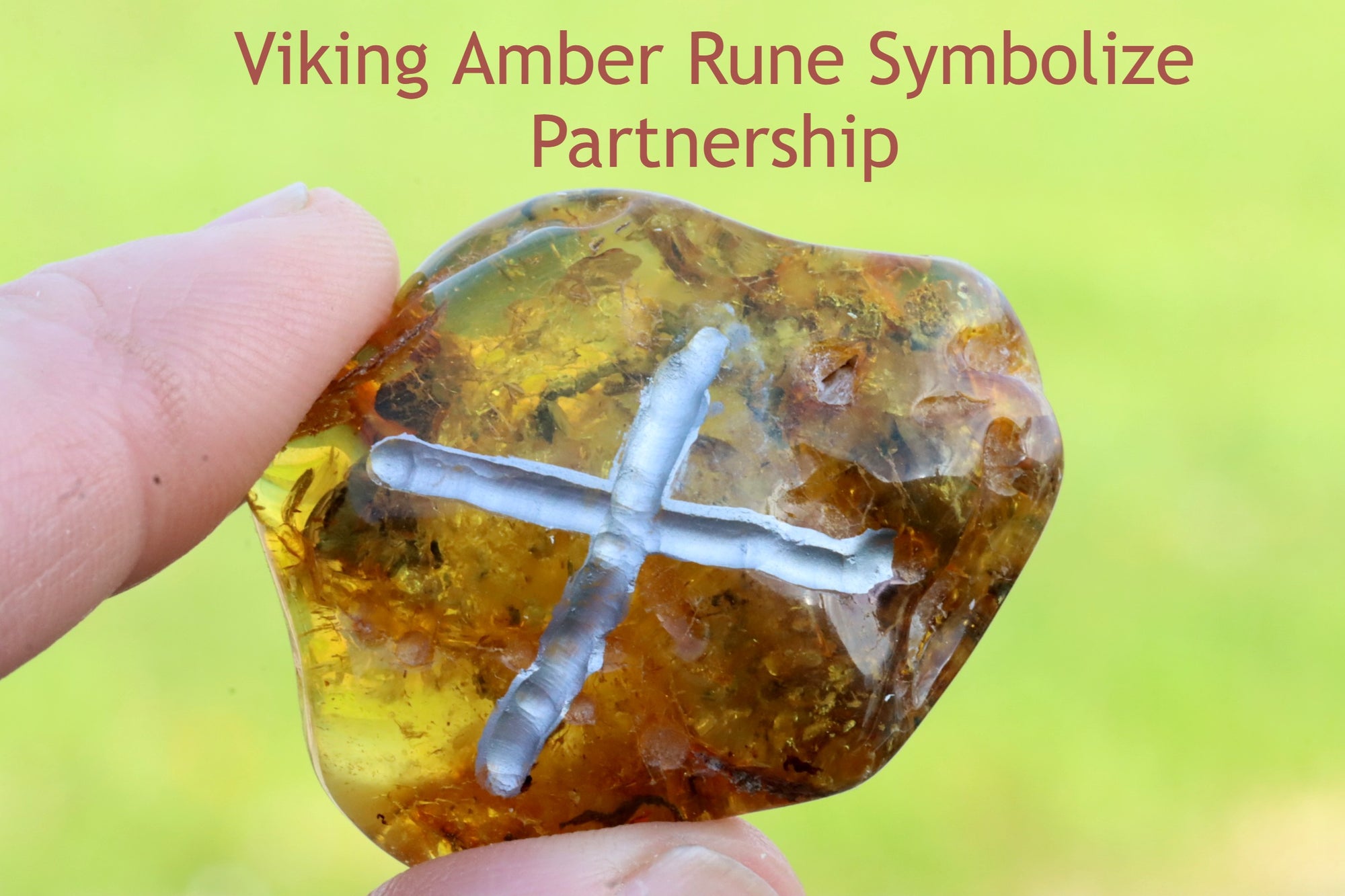 Baltic Amber Nordic Rune Symbol of Partnership