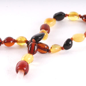 Amber Anklet Mixed Bean Screw Clasp