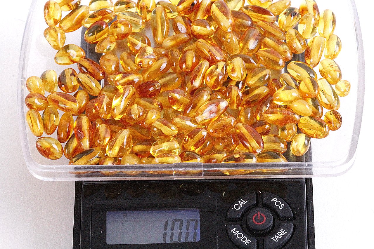Honey Bean Shape Amber Beads for Crafting - Amber SOS