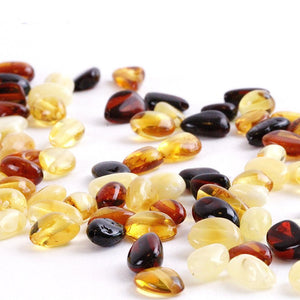 Bean shape drilled beads for Crafting (8mm X 5mm approx) Approx 80 beads - Amber SOS