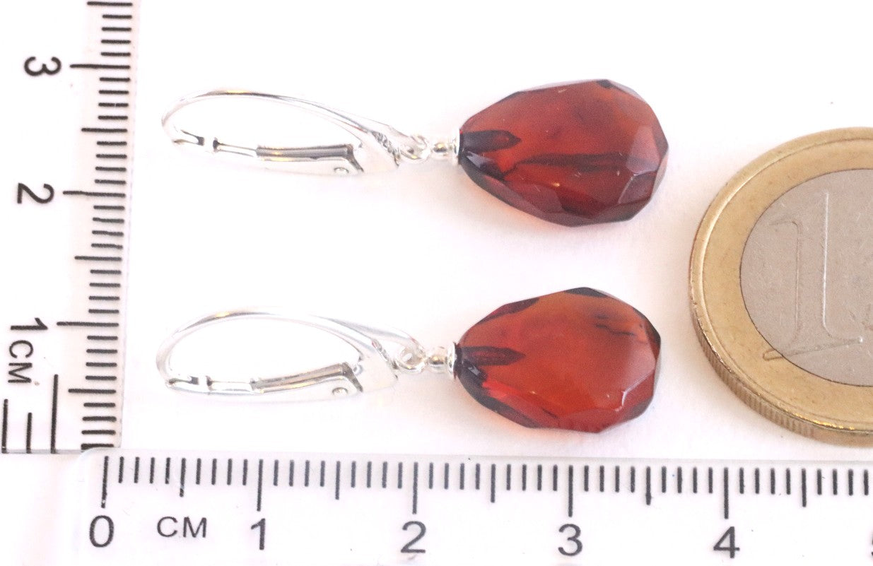 Quality  Faceted Amber Earrings