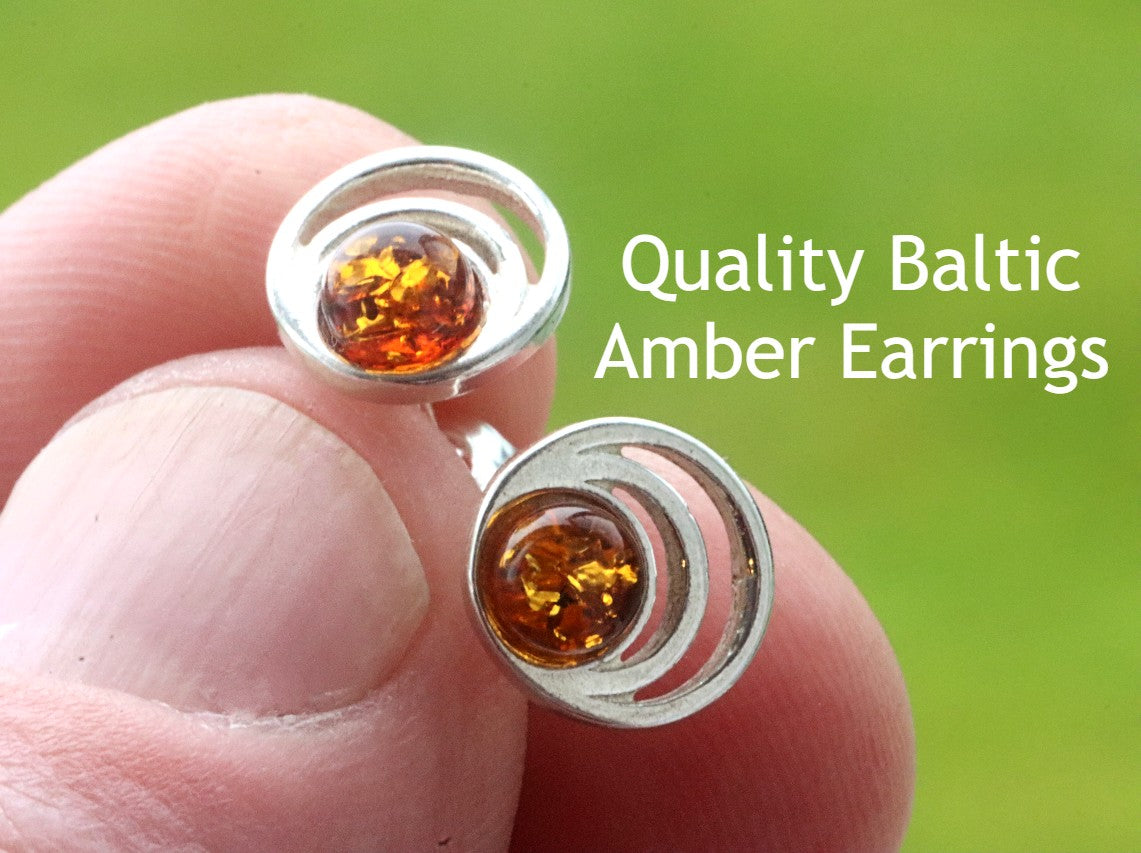 Quality Tidy Amber Gem Earrings