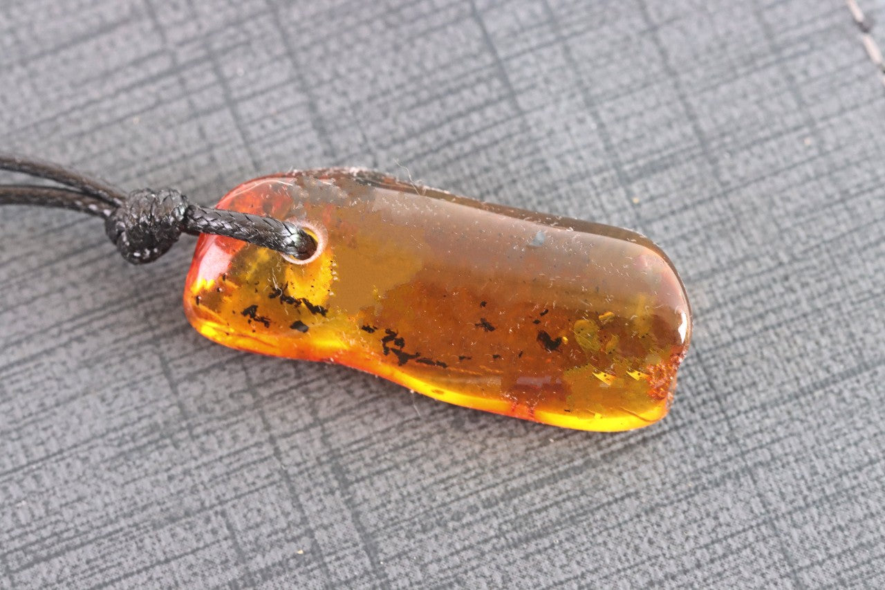 Baltic Amber Amulet Pendant with Insect Inclusion