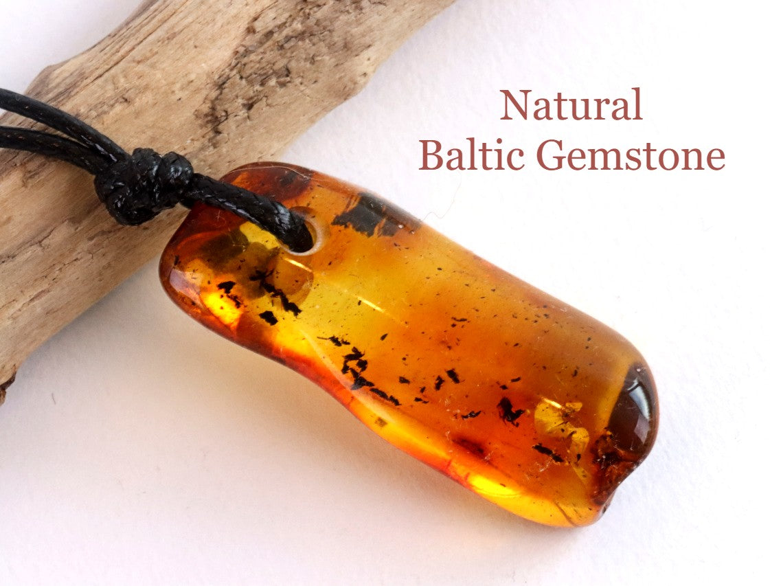 Baltic Amber Amulet Pendant with Insect Inclusion