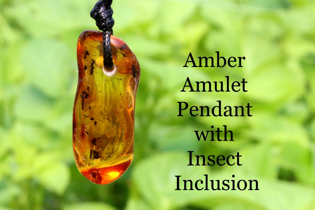 Baltic Amber Amulet Pendant with Insect Inclusion