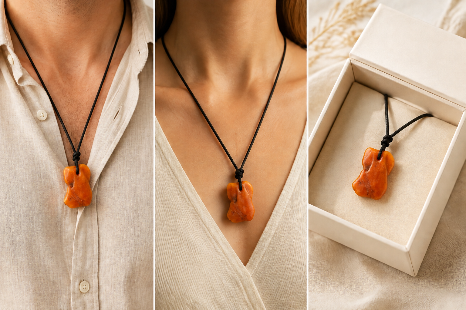 Natural Baltic Amber Amulet Pendant