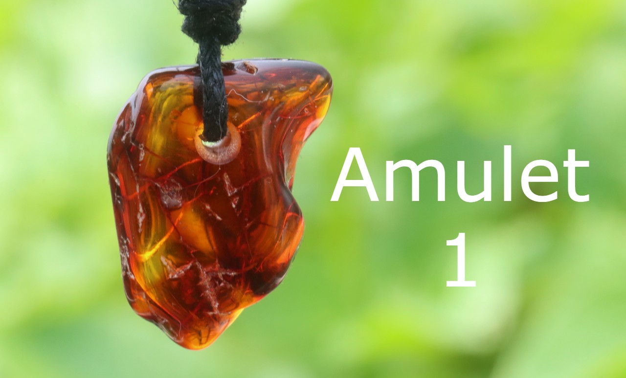 Set of 2 X Baltic Amber Amulets
