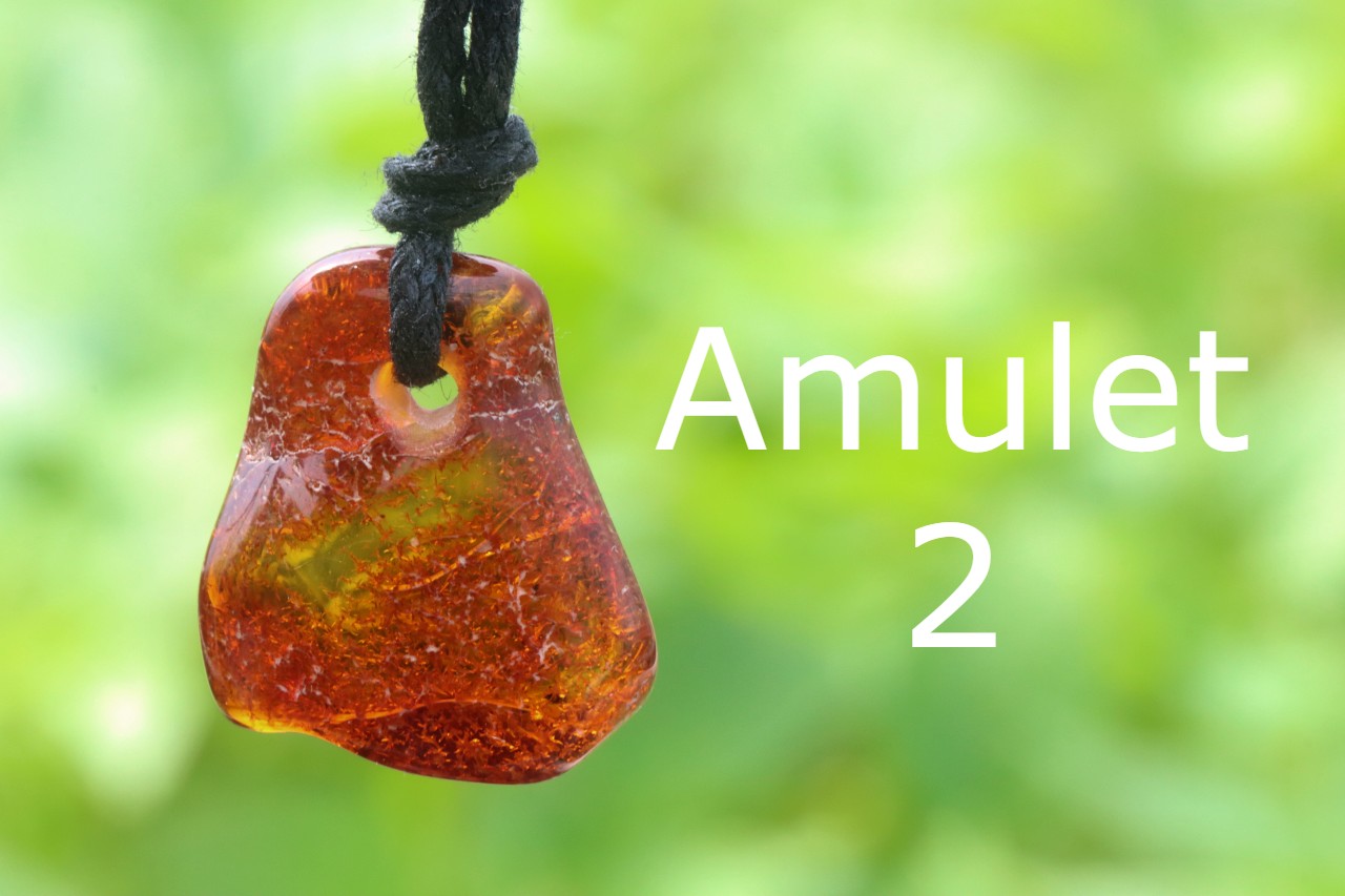 Set of 2 X Baltic Amber Amulets