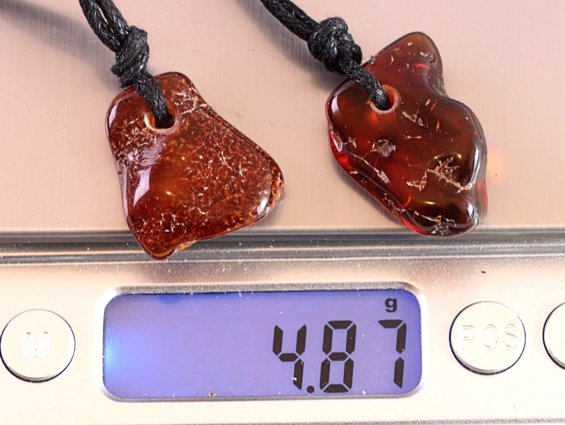 Set of 2 X Baltic Amber Amulets