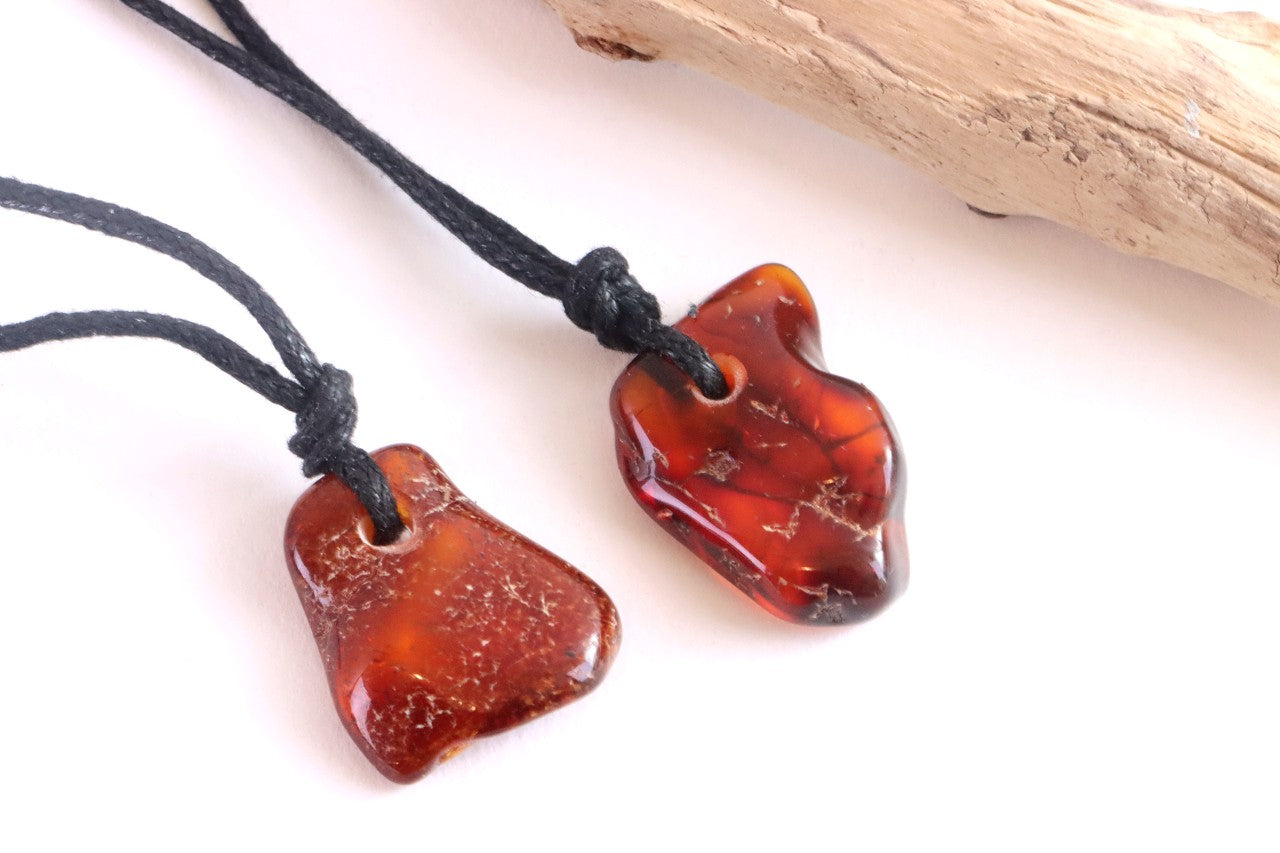 Set of 2 X Baltic Amber Amulets