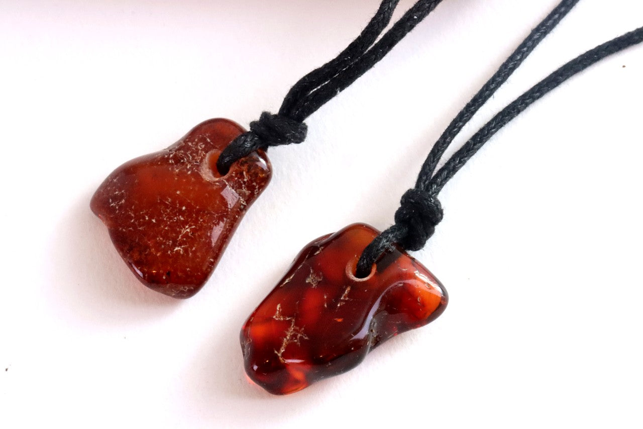 Set of 2 X Baltic Amber Amulets