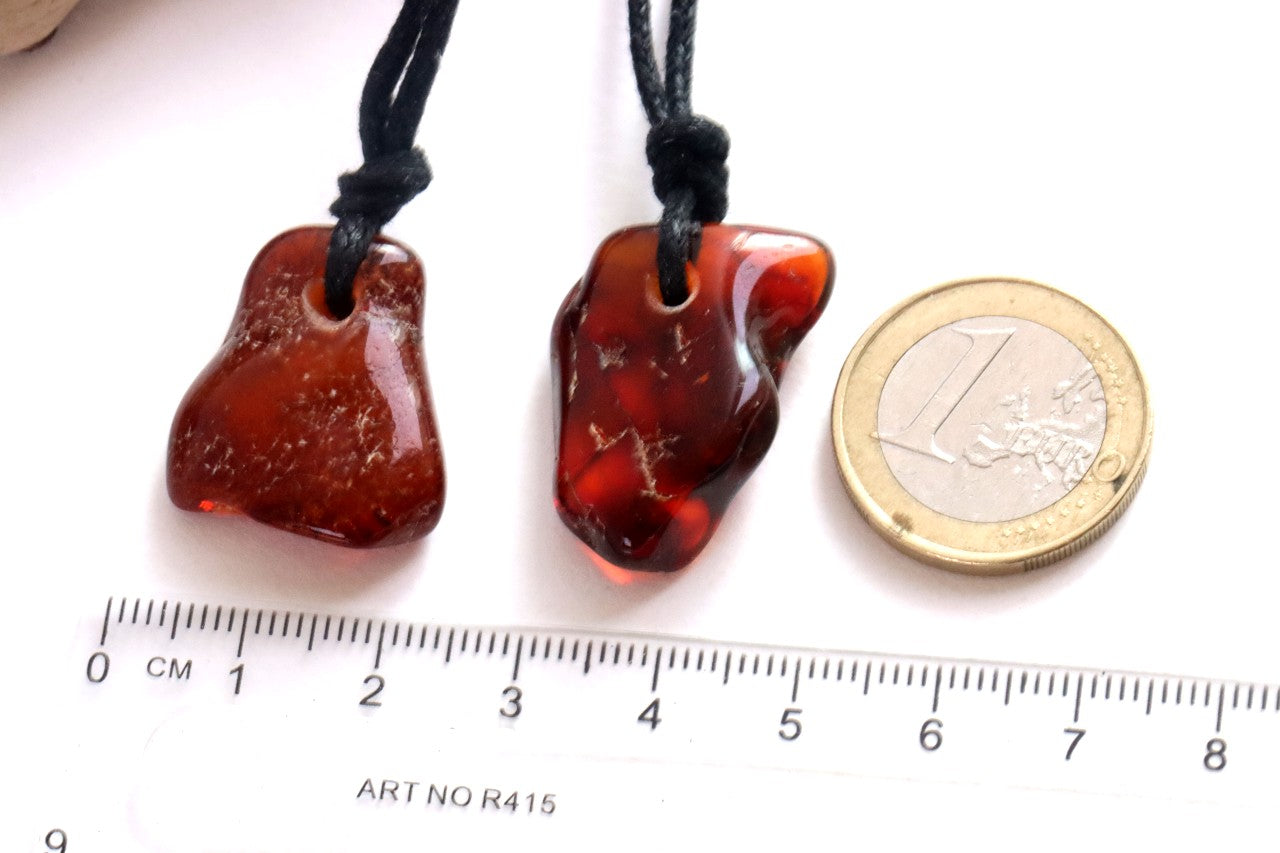 Set of 2 X Baltic Amber Amulets