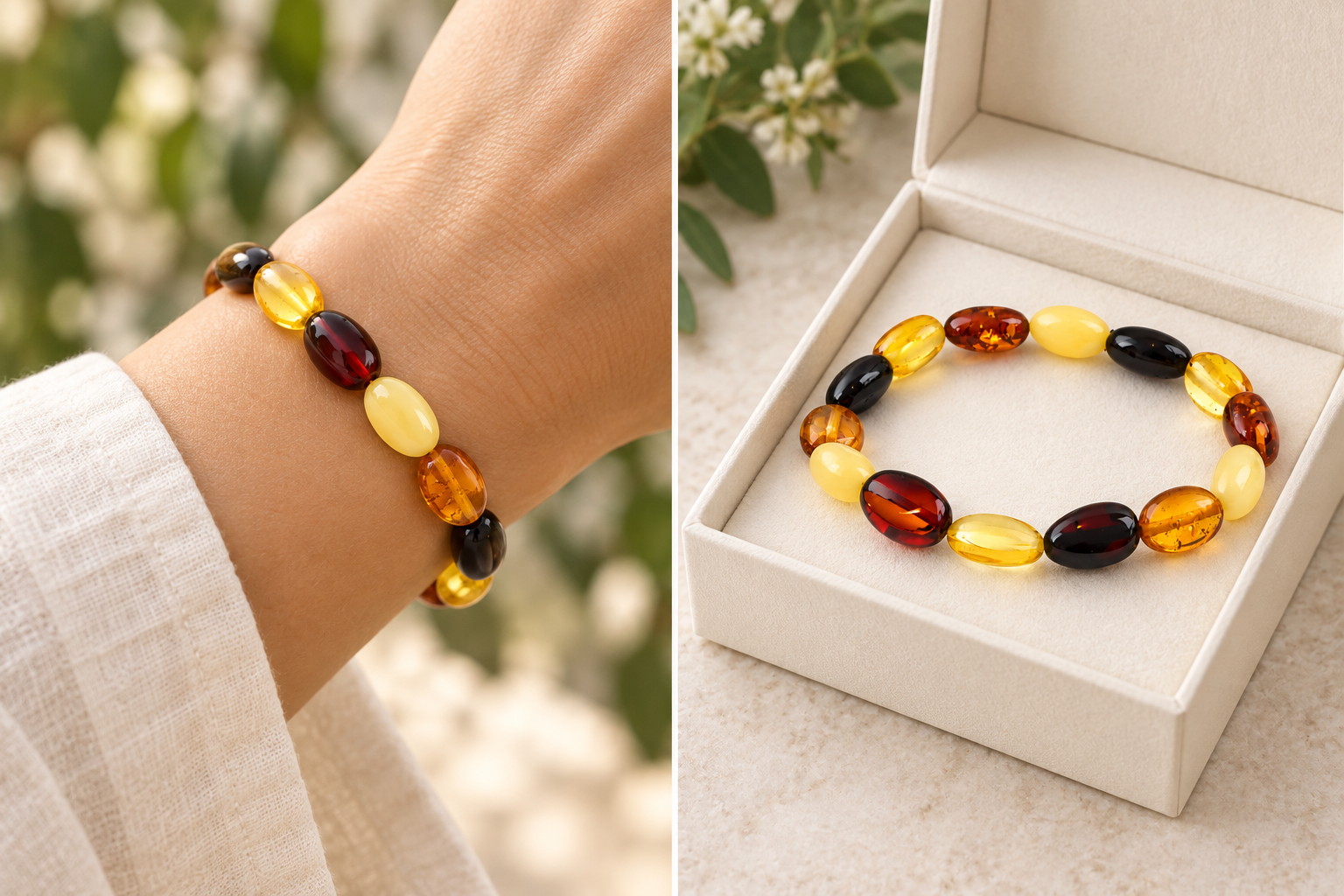 Mixed Baltic Amber Bracelet
