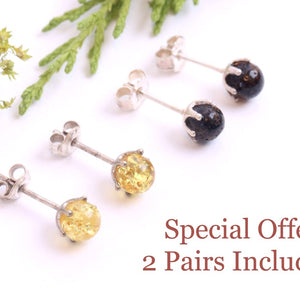 Two pairs of gold and black earrings on a white background with text 'Special Offer 2 Pairs Included!'.