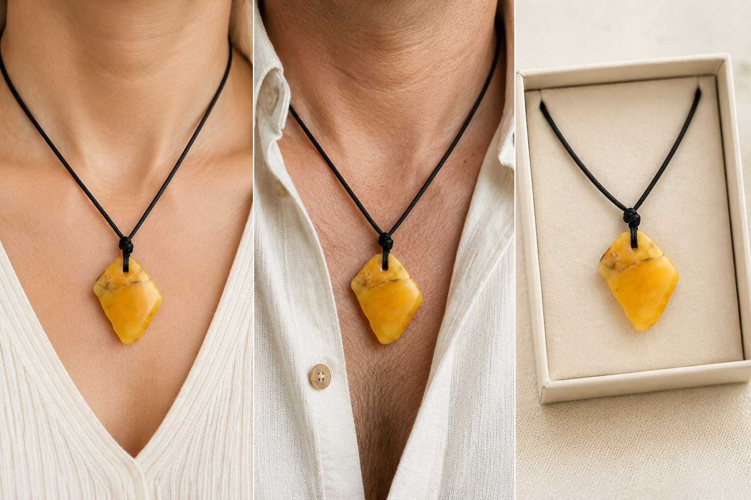 Genuine Untreated Baltic Amber Amulet Pendant