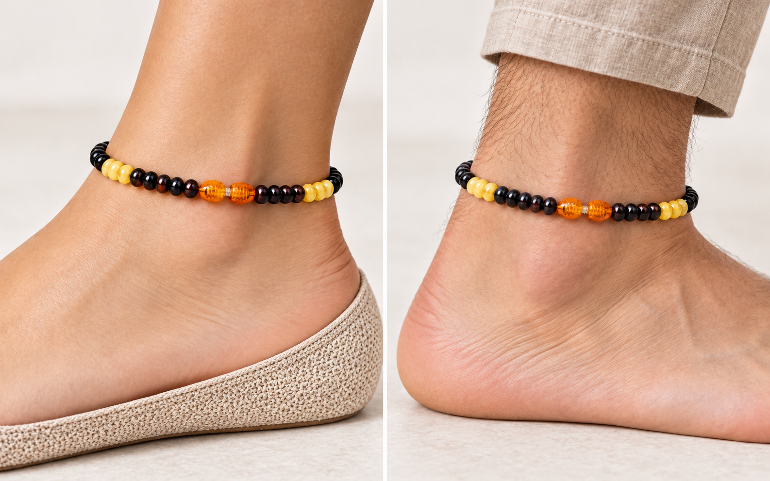 Dark Bead Adult Ankle Bracelet