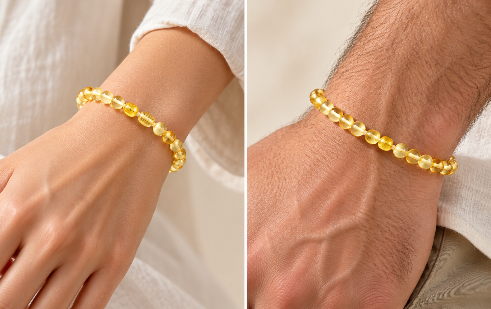 Light Honey Bead Adult Anklet