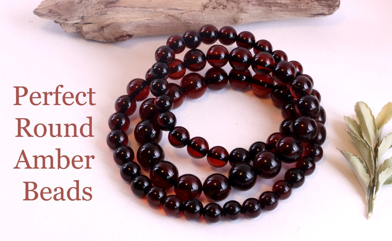 Grade AAA Quality Perfect Round Amber Beads For Crafting