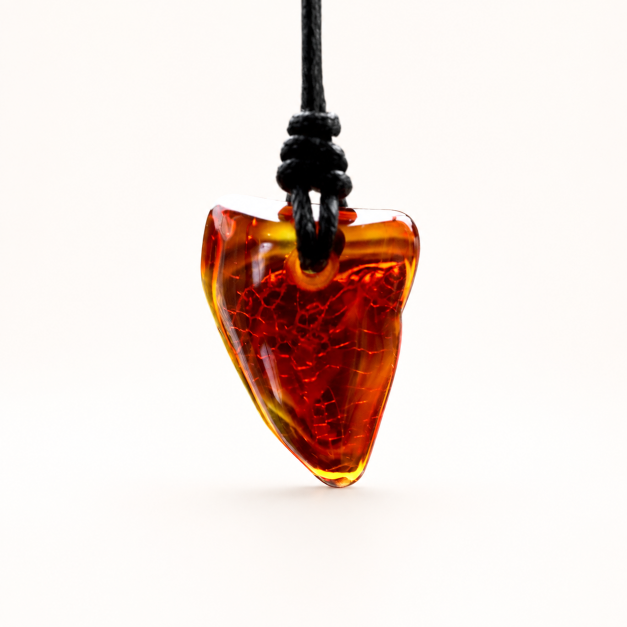 Natural Baltic Red Amber Amulet Pendant