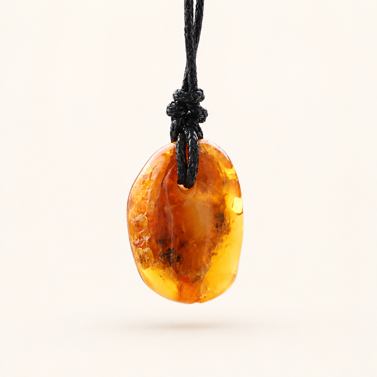 Amber Amulet Pendant on Adjustable Cord