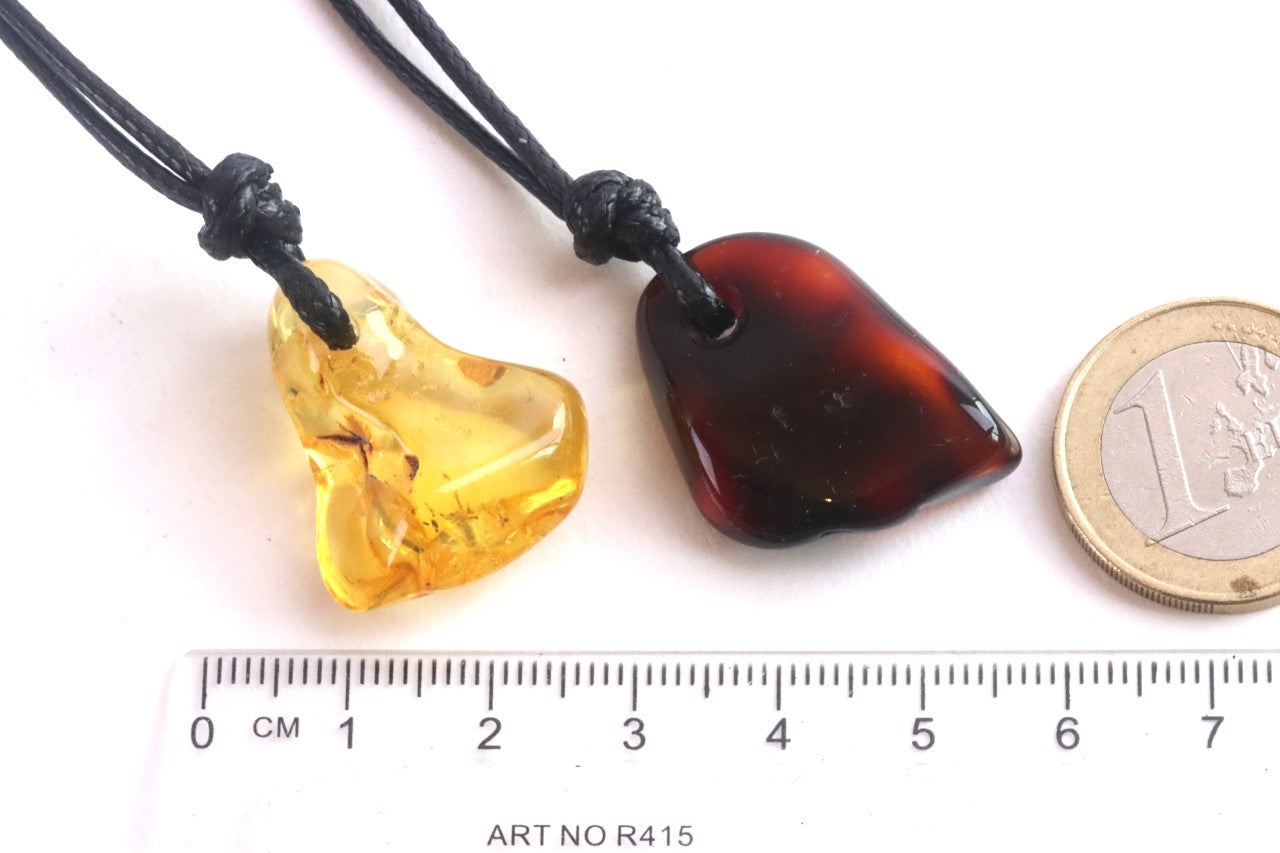 Amber Amulet Gift Pair – Set of 2 Baltic Amber Pendants