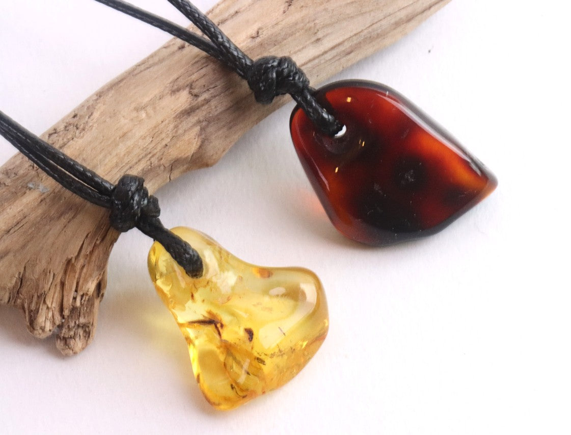 Amber Amulet Gift Pair – Set of 2 Baltic Amber Pendants