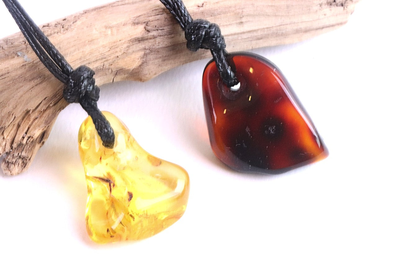 Amber Amulet Gift Pair – Set of 2 Baltic Amber Pendants
