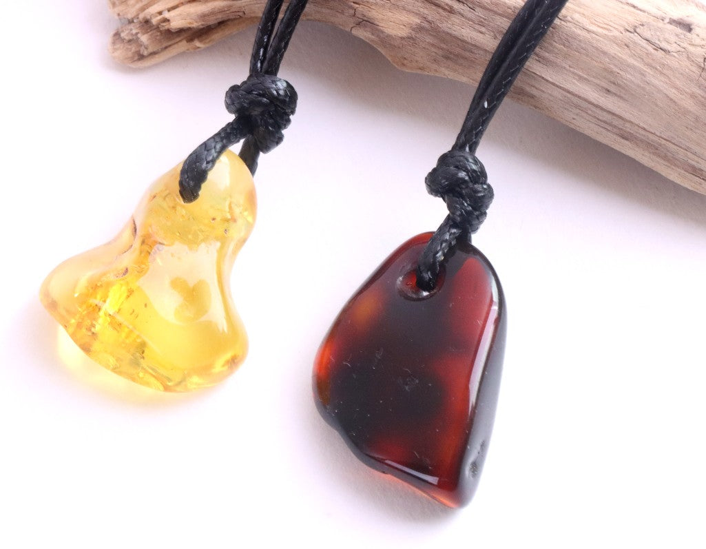 Amber Amulet Gift Pair – Set of 2 Baltic Amber Pendants