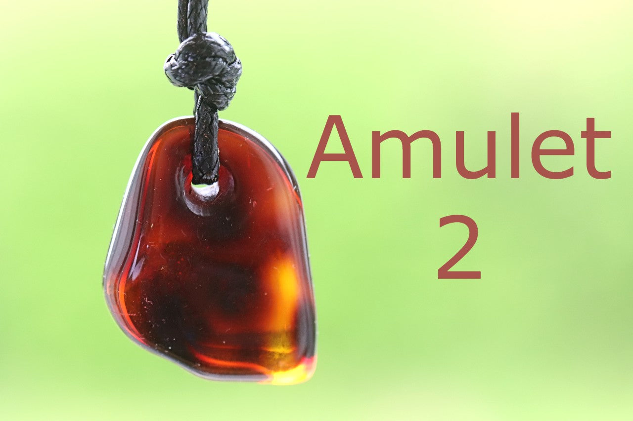Amber Amulet Gift Pair – Set of 2 Baltic Amber Pendants