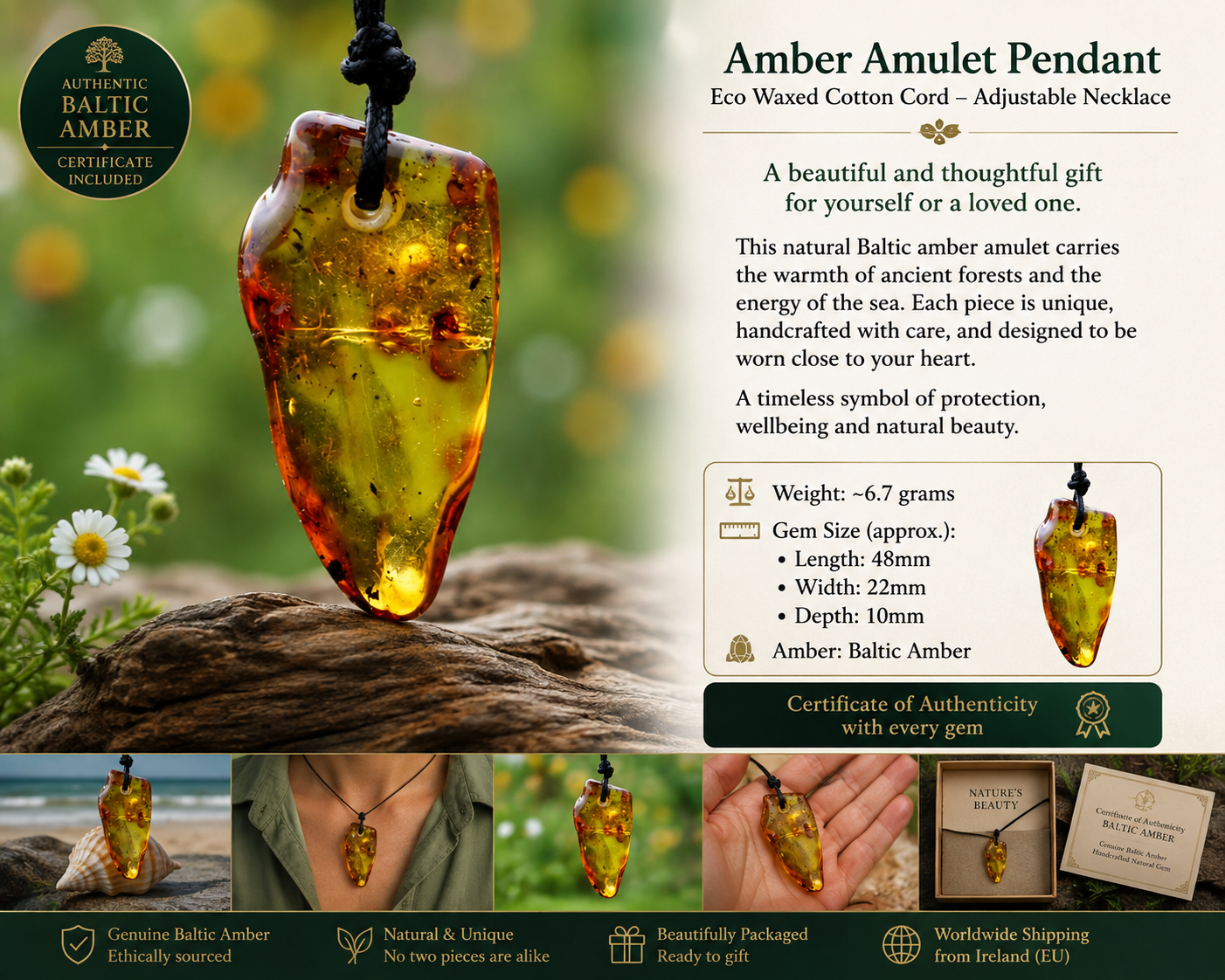 Natural Baltic Amulet