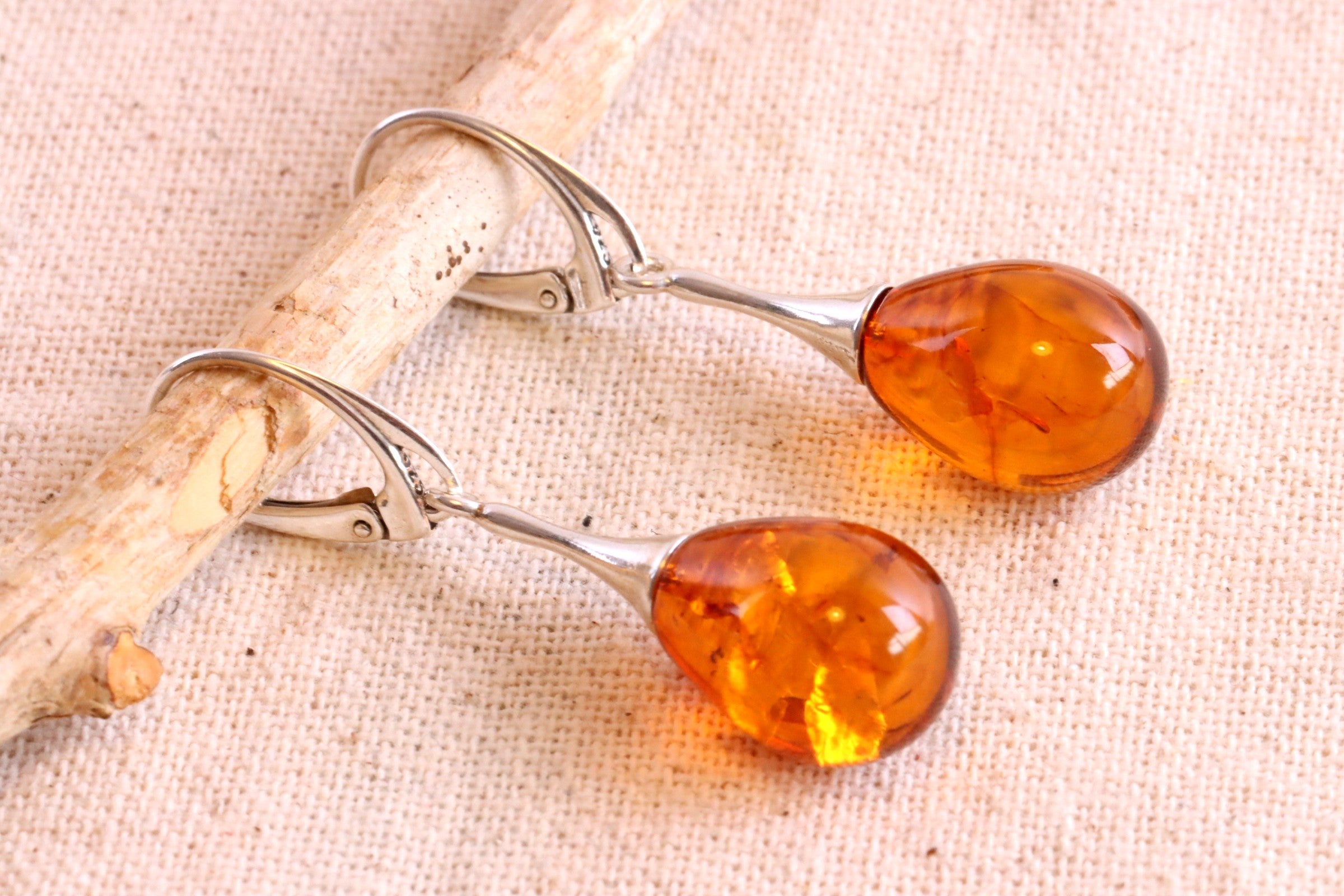 Amber Drop Earrings