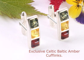 Celtic Baltic Amber Cufflinks