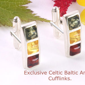 Celtic Baltic Amber Cufflinks