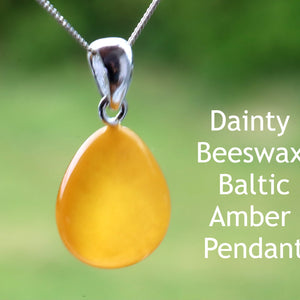 Beeswax amber pendant