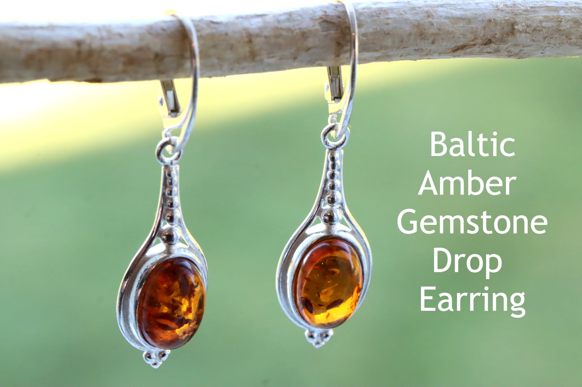 Drop Amber Earrings