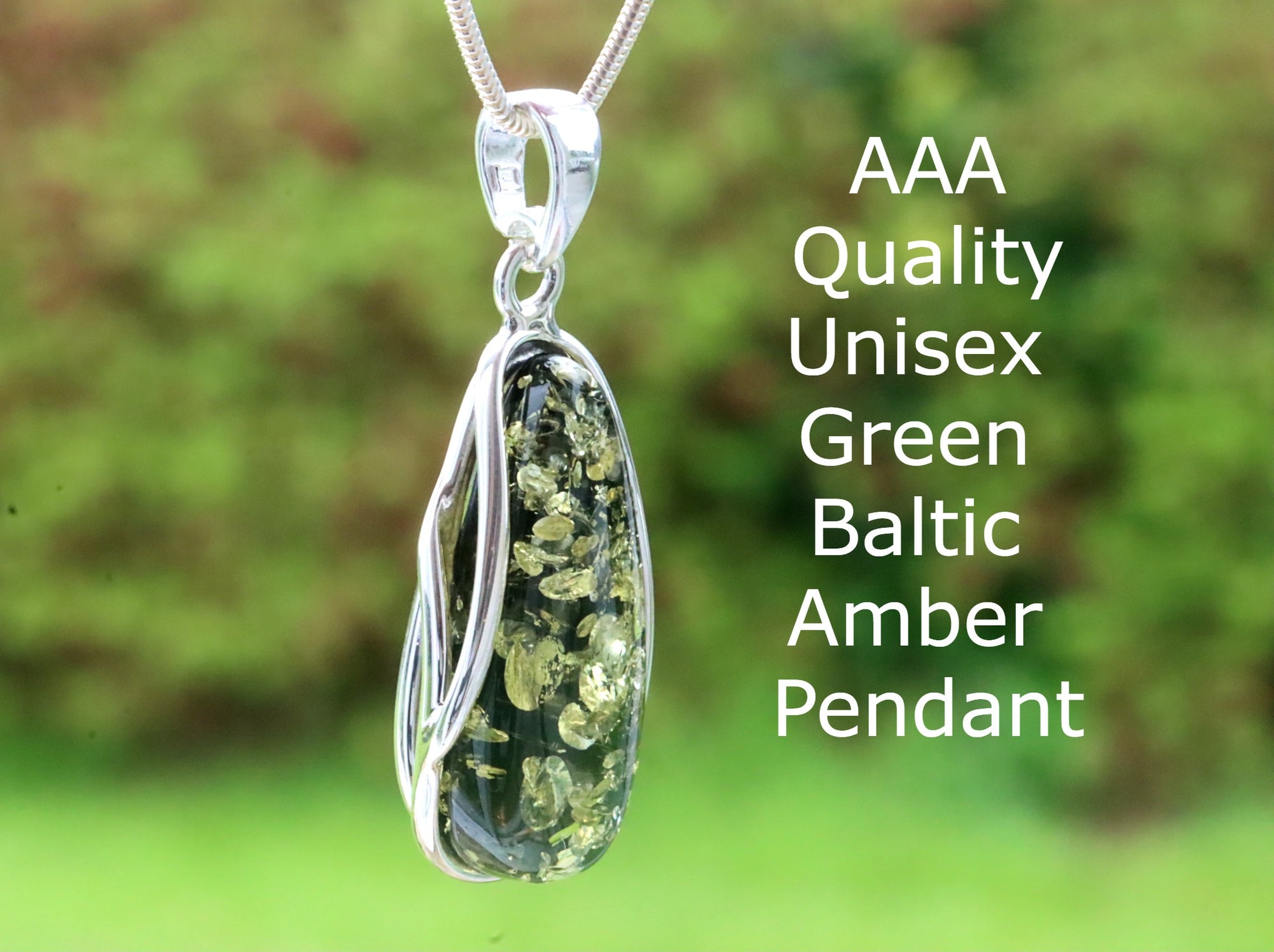 Green Baltic Amber Pendant