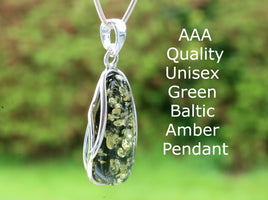 Green Baltic Amber Pendant