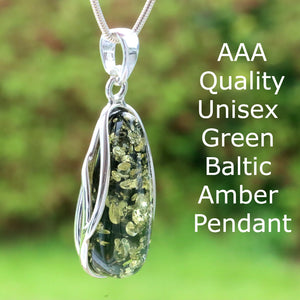 Green Baltic Amber Pendant