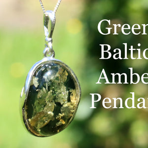 Green amber pendant