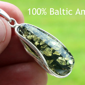 Green Baltic Amber Pendant