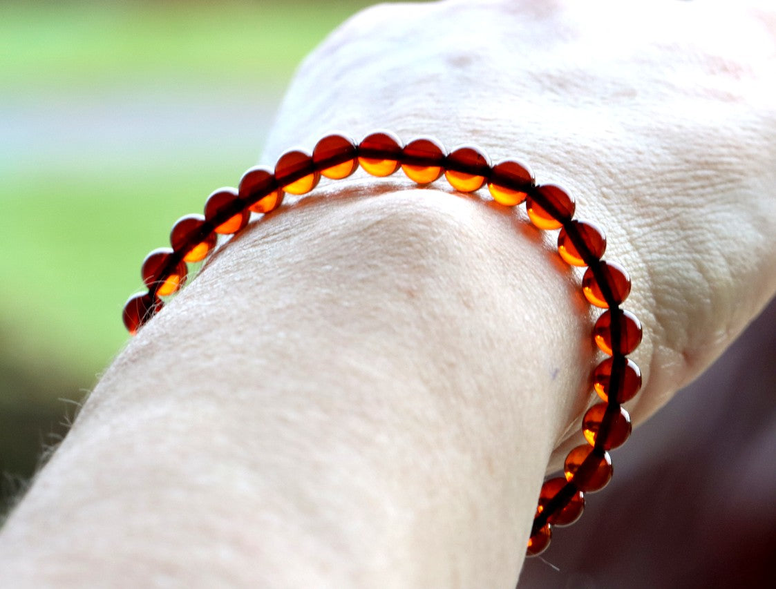 Perfect Round Red Amber Bracelet
