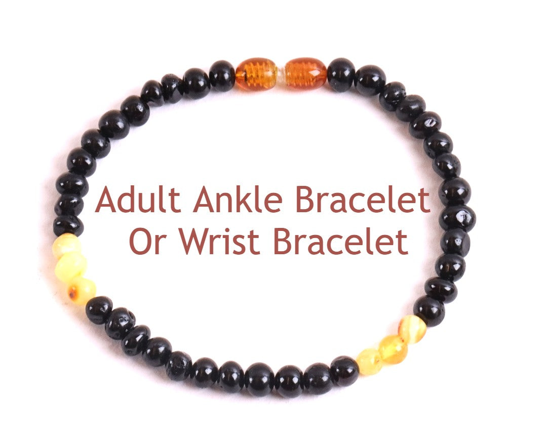 Dark Bead Adult Ankle Bracelet
