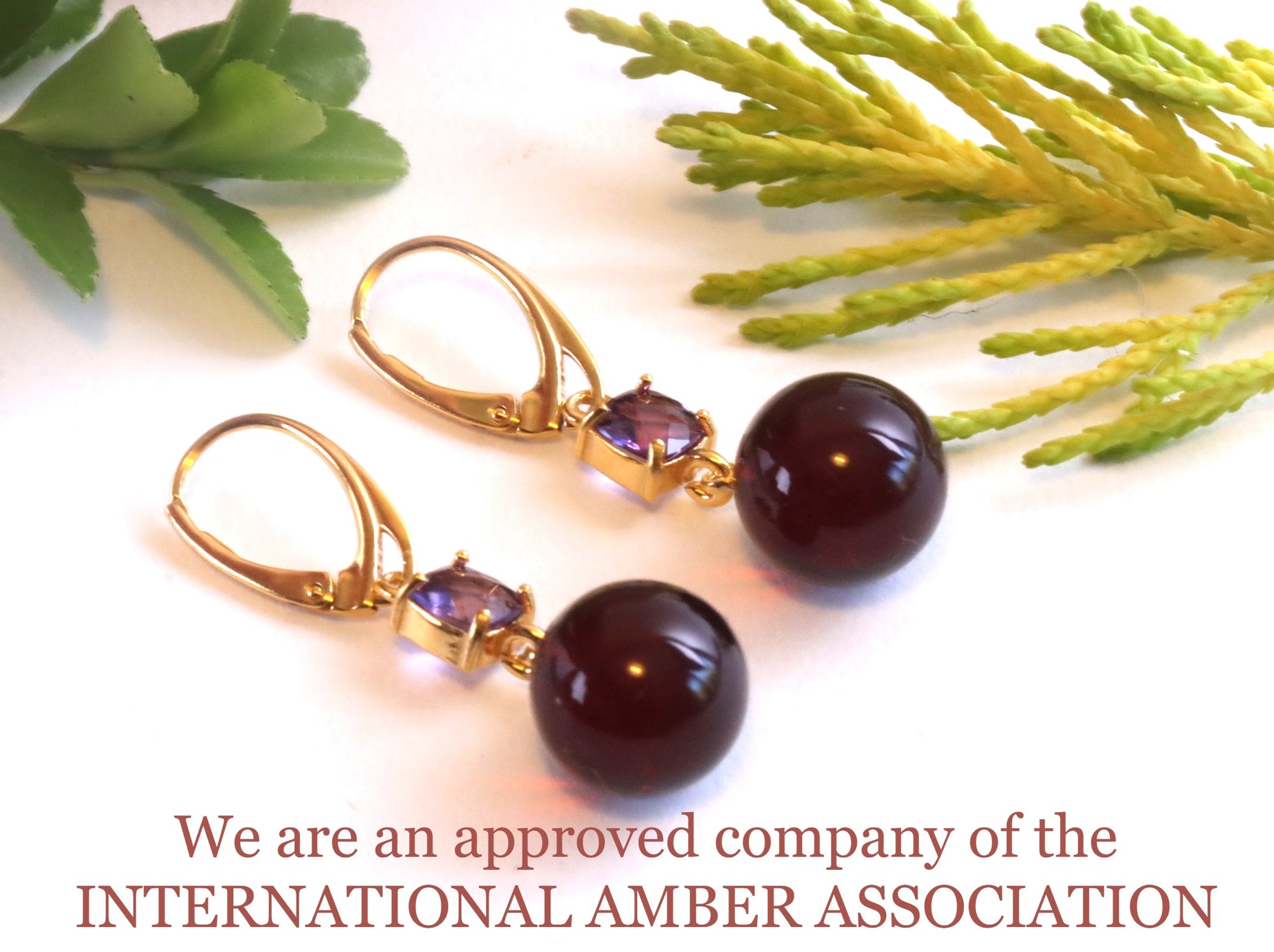 Amethyst and Amber Earrings