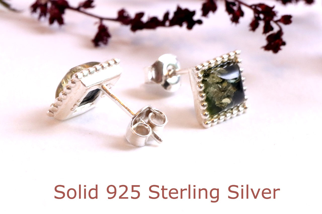 Green Amber Earrings