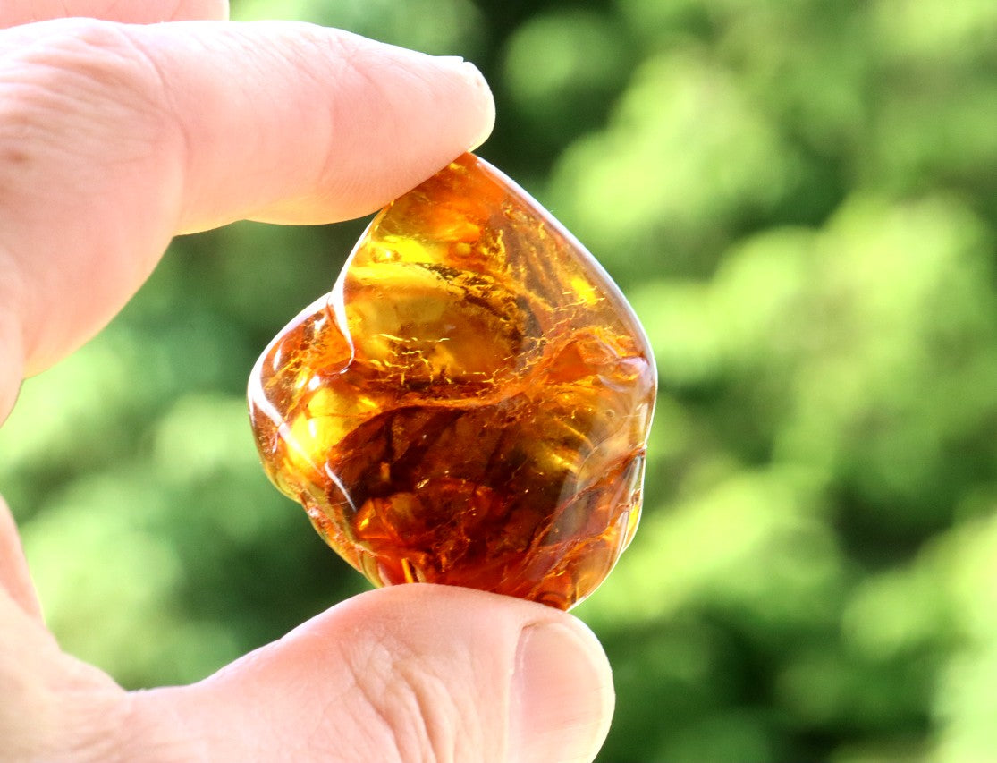 A truly radiant amber stone