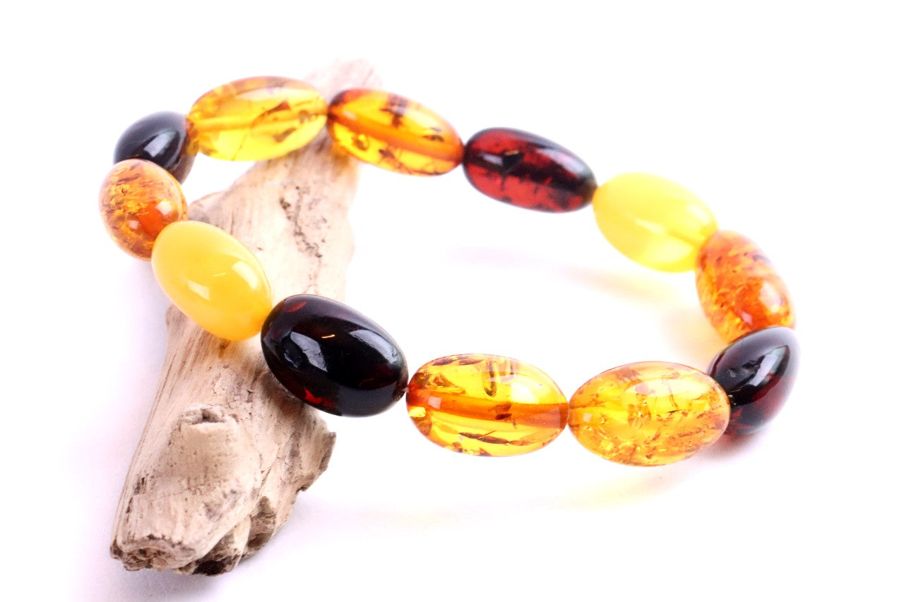 Mixed Olive Baltic Amber Bracelet